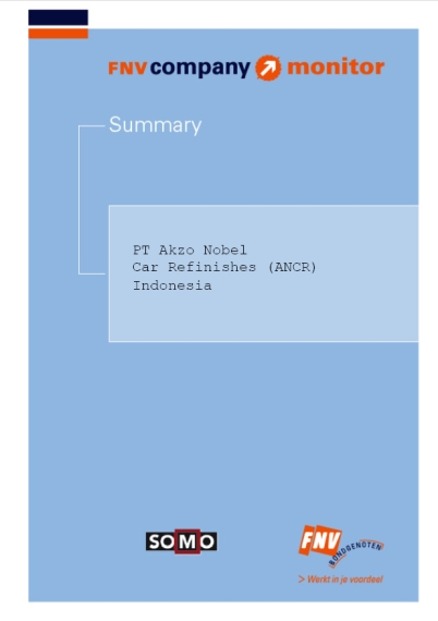 publication cover - FNV Company Monitor; Akzo Nobel Indonesia summary