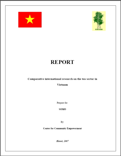 publication cover - Comparative international research on the tea sector in Vietnam