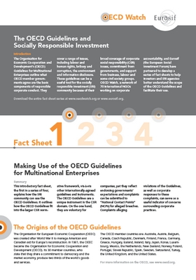 publication cover - OECD Watch Fact Sheet 1: Making Use of the OECD Guidelines for Multinational Enterprises