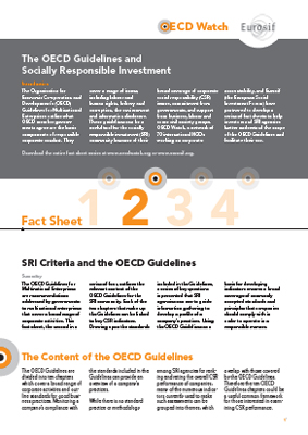 publication cover - OECD Watch Fact Sheet 2: SRI Criteria and the OECD Guidelines