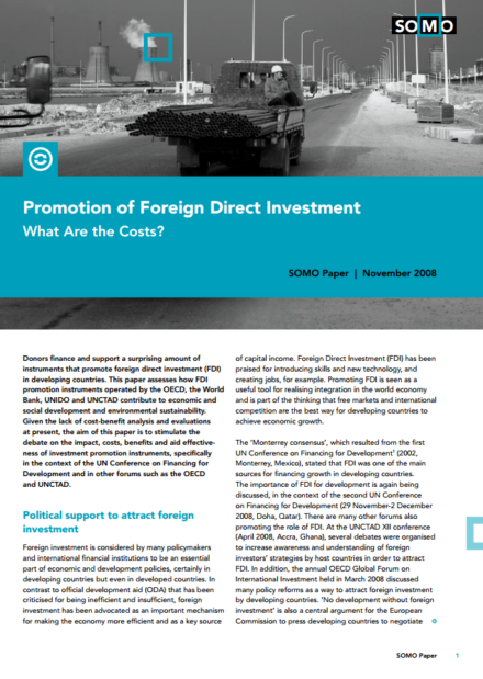 publication cover - Promotion of Foreign Direct Investment