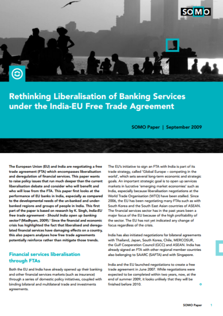 publication cover - Rethinking Liberalisation of Banking Services under the India-EU Free Trade Agreement