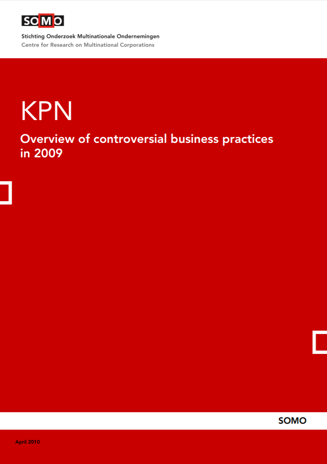 publication cover - KPN – Overview of controversial business practices in 2009