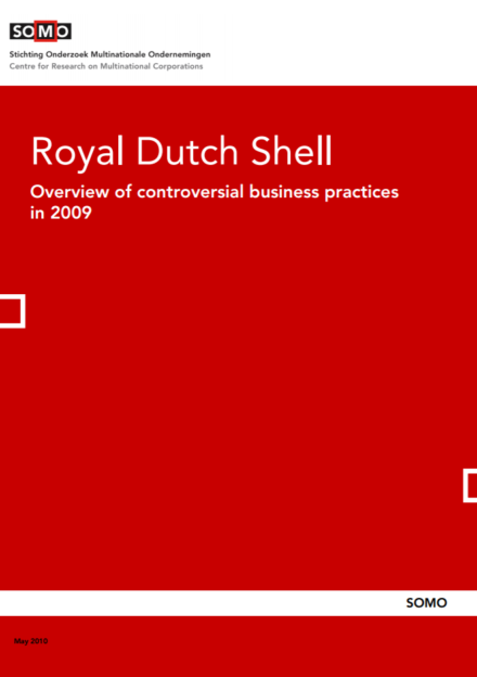 publication cover - Royal Dutch Shell – Overview of controversial business practices in 2009