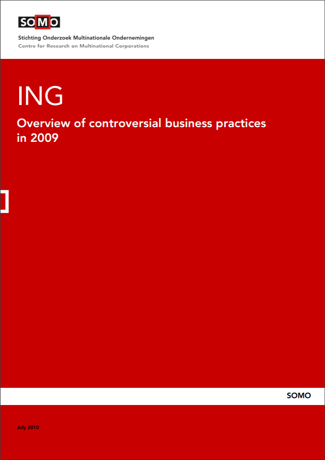 publication cover - ING – Overview of controversial business practices in 2009