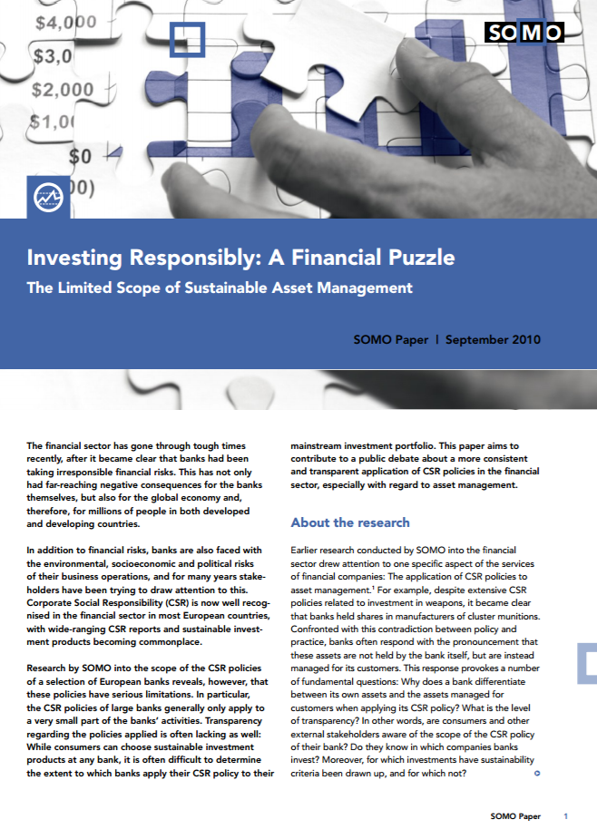 publication cover - Investing Responsibly: A Financial Puzzle