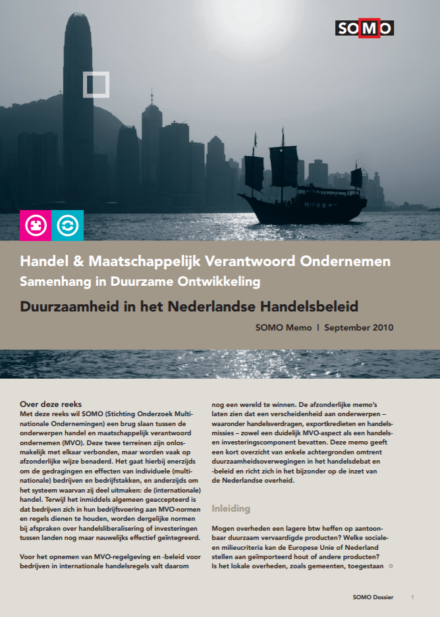 publication cover - Duurzaamheid in het Nederlandse Handelsbeleid