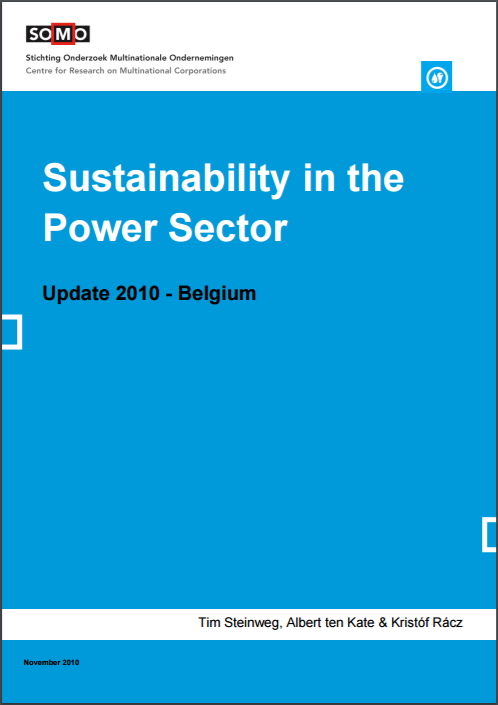 publication cover - Sustainability in the Power Sector 2010 Update – Belgium