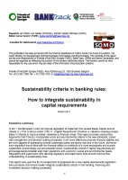 publication cover - Sustainability criteria in banking rules