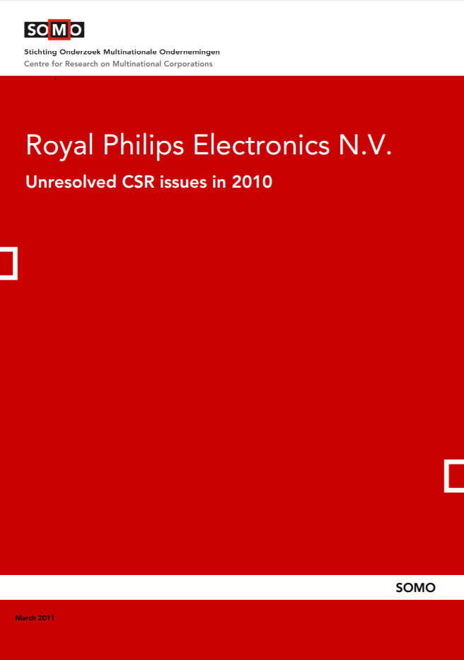 publication cover - Royal Philips Electronics N.V. – Unresolved CSR Issues in 2010