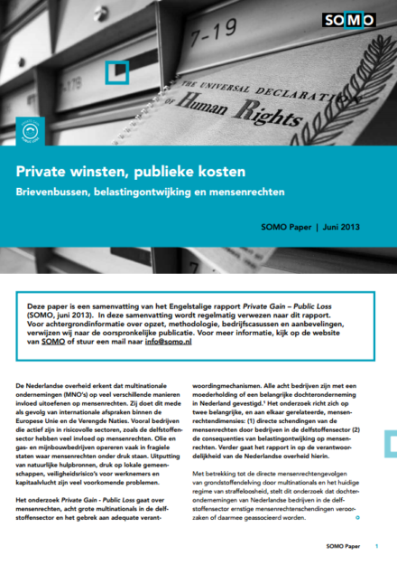 publication cover - Private winst, publieke kosten (samenvatting)