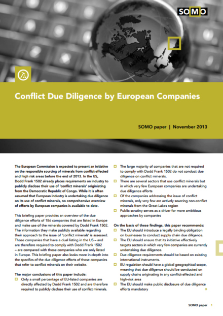 publication cover - Conflict Due Diligence by European Companies