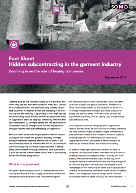 publication cover - Factsheet: Hidden subcontracting in the garment industy