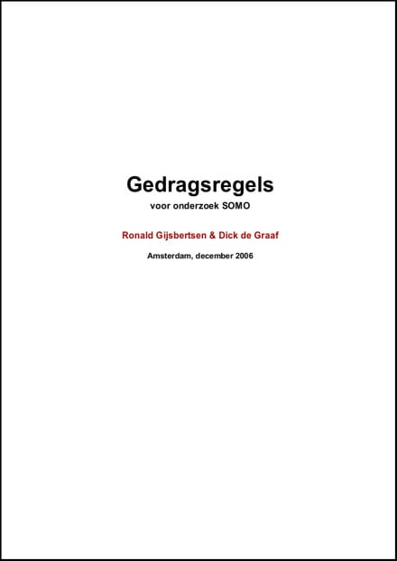publication cover - SOMO Gedragsregels