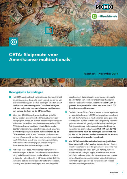 publication cover - CETA: Sluiproute voor Amerikaanse multinationals