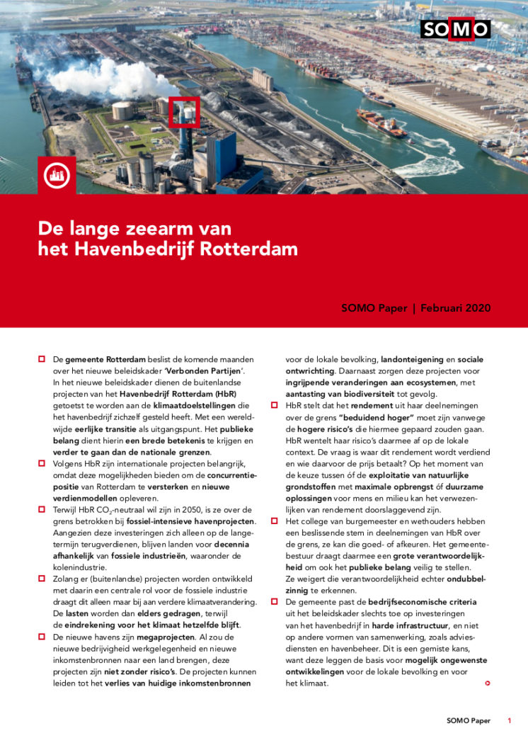 publication cover - De lange zeearm van het Havenbedrijf Rotterdam