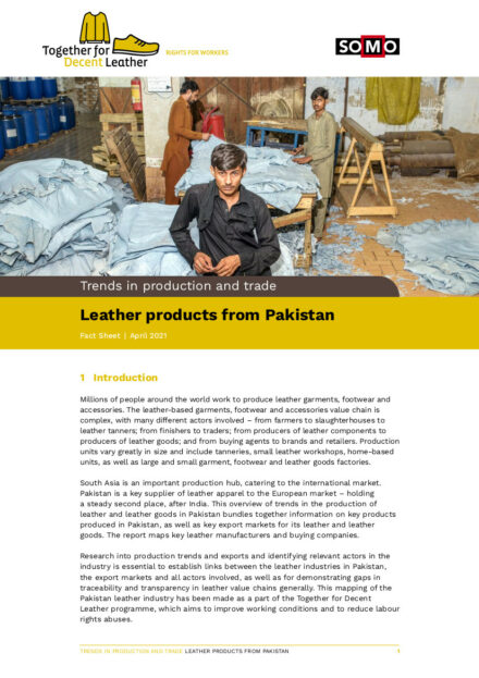 publication cover - Leather products from Pakistan