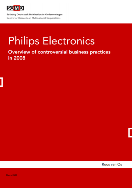 publication cover - Philips Electronics – Overview of controversial business practices in 2008