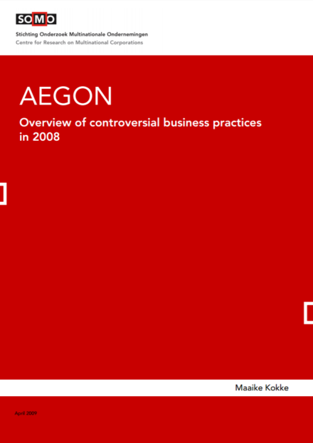 publication cover - AEGON – Overview of controversial business practices in 2008