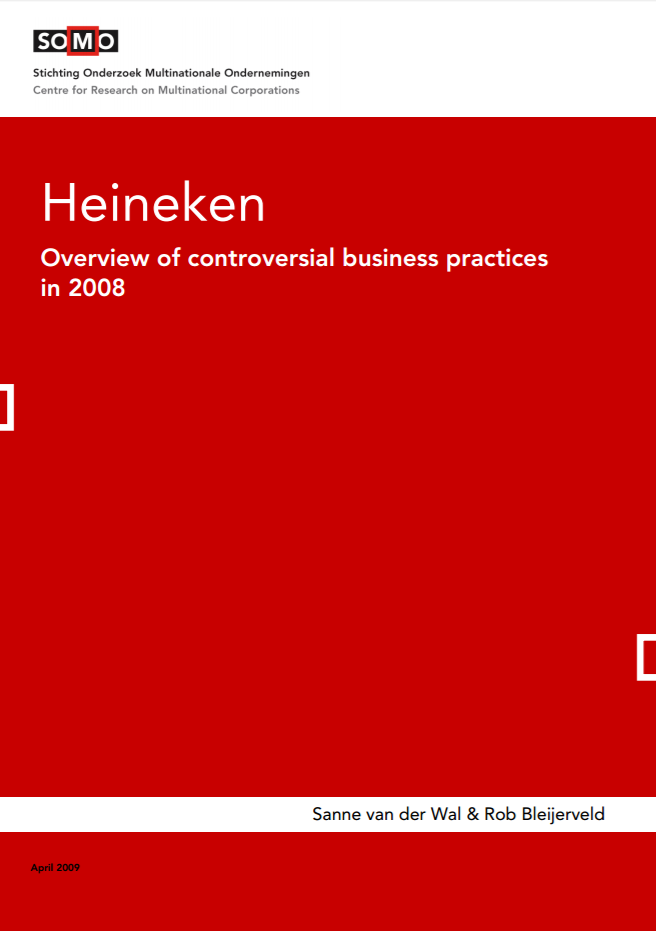publication cover - Heineken – Overview of controversial business practices in 2008
