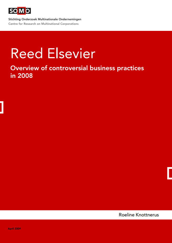 publication cover - Reed Elsevier – Overview of controversial business practices in 2008