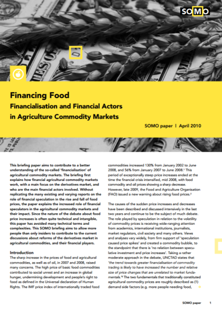 publication cover - Financing Food