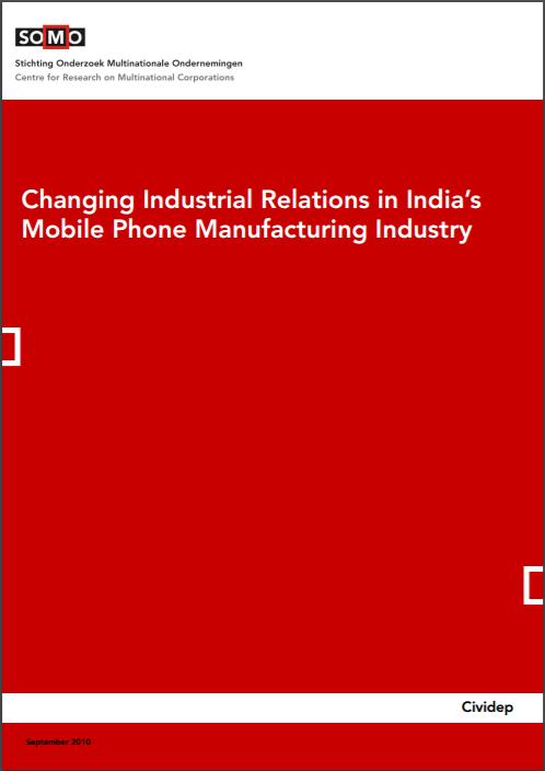 publication cover - Changing Industrial Relations in India’s Mobile Phone Manufacturing Industry