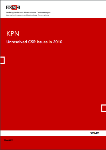 publication cover - KPN – Unresolved CSR issues in 2010