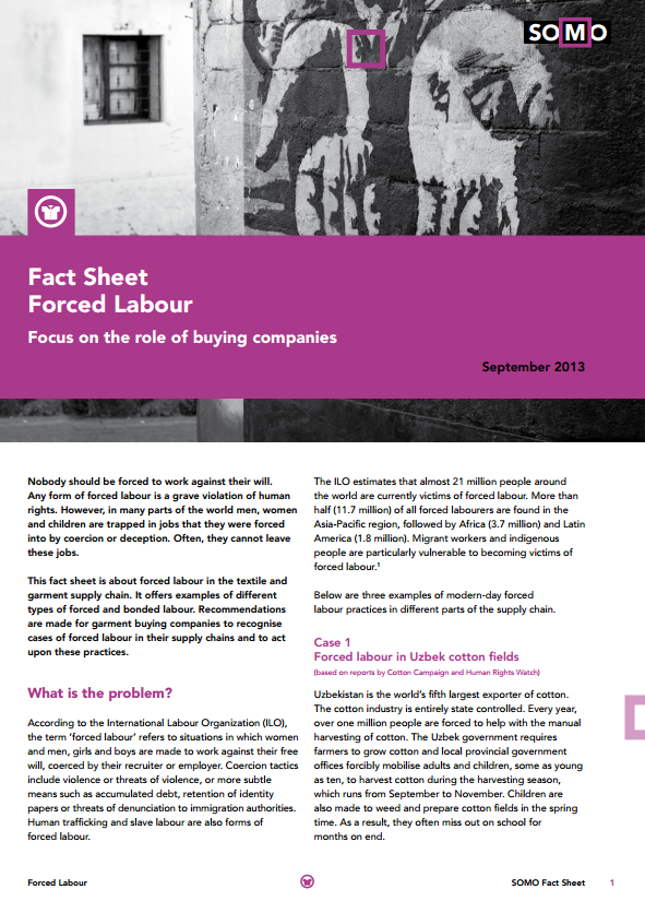 publication cover - Fact Sheet: Forced labour