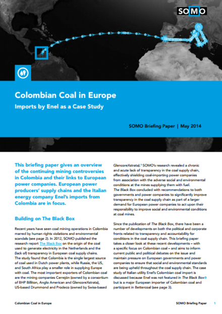publication cover - Colombian Coal in Europe