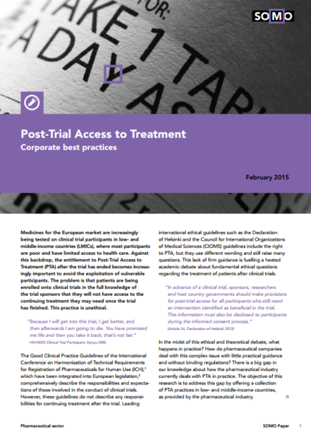 publication cover - Post-trial access to treatment