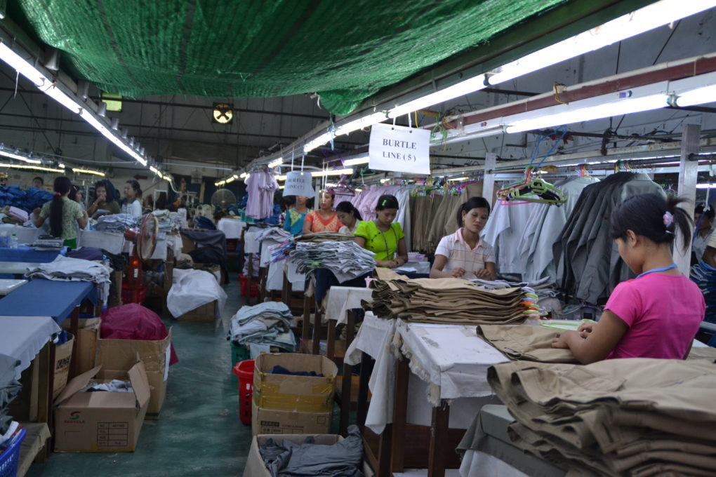 Garment factory in Myanmar.