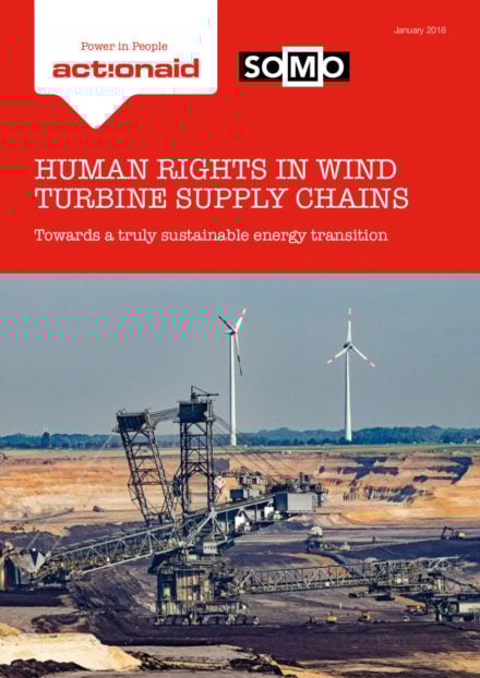 publication cover - Human rights in wind turbine supply chains
