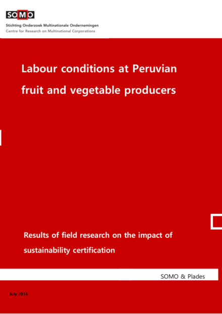 publication cover - Labour conditions at Peruvian fruit and vegetable producers