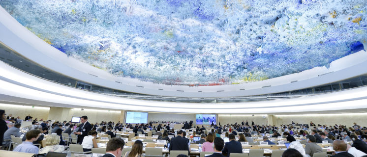 A general view during of the Presentation of the report on the situation in Syria at the Twenty-Seventh session of the Human Rights Council. 16 September 2014. UN Photo / Jean-Marc Ferré