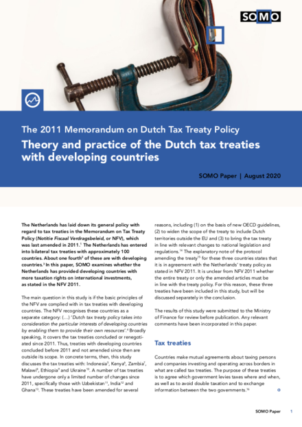 publication cover - Theory and practice of the Dutch tax treaties with developing countries