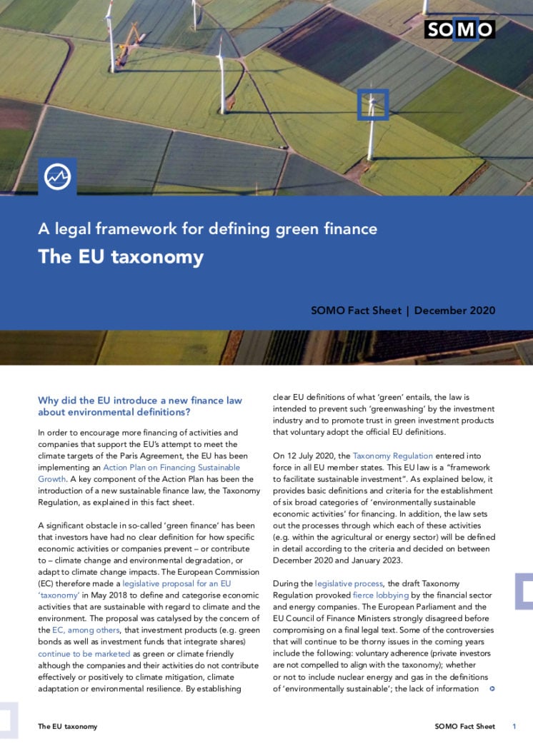 publication cover - The EU taxonomy