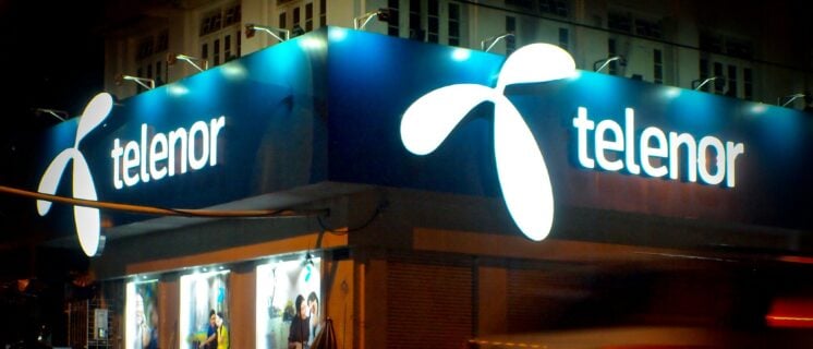 Store of Norwegian telco Telenor in downtown Yangon, Myanmar, one of first three companies offering a cellphone network in the country.