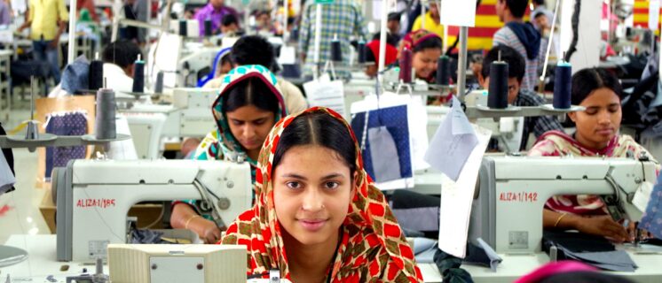 Workers at this garment factory in Gazipur, Bangladesh, formed a union with the Bangladesh Independent Garment Workers Union Federation (BIGUF), a longtime Solidarity Center ally, enabling them to achieve safe workplaces and living wages.