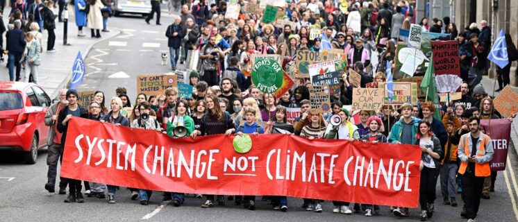 Global day of action for climate justice, march in Edinburgh.