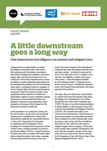 publication cover - A little downstream goes a long way